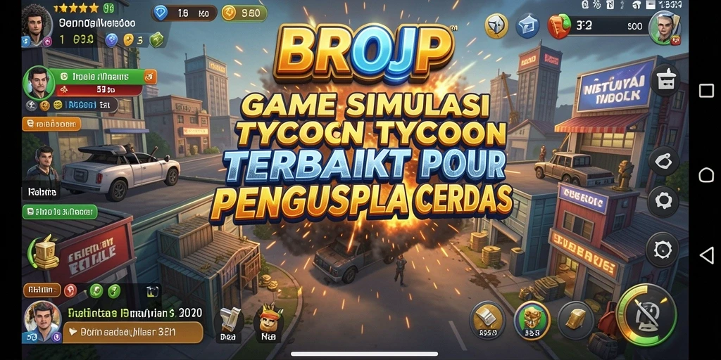 Tampilan gameplay <strong>BROJP</strong> dengan elemen manajemen bisnis yang menarik.