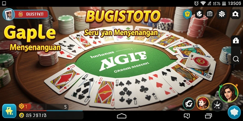 Tampilan gameplay seru dalam BUGISTOTO saat bermain Gaple.