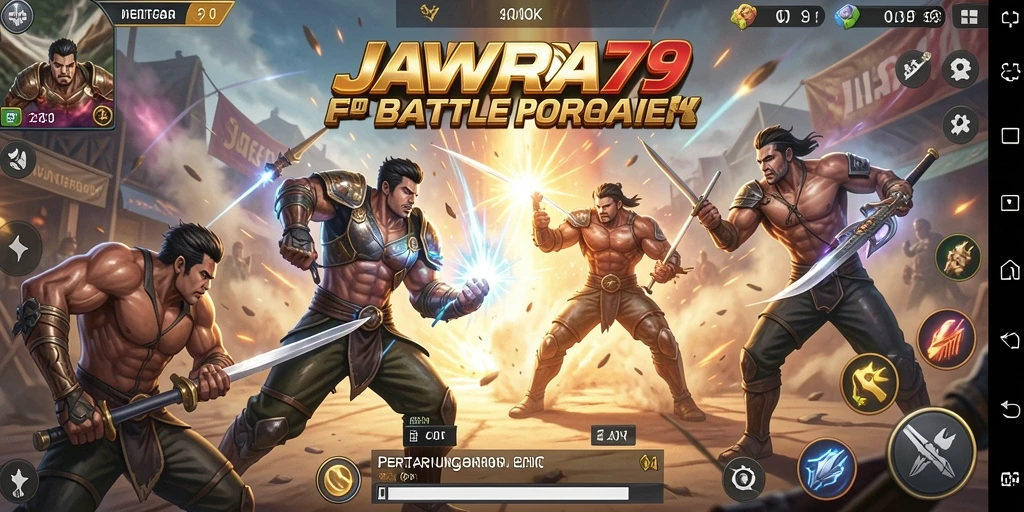 Tangkapan layar menampilkan aksi seru dalam game Battle Royale.