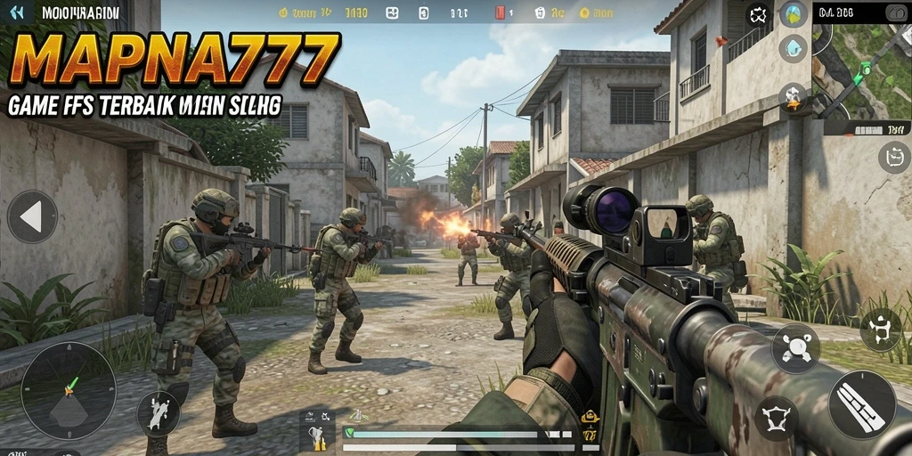 Skrinsut gameplay MAPNA777 dengan aksi tembak-menembak seru.