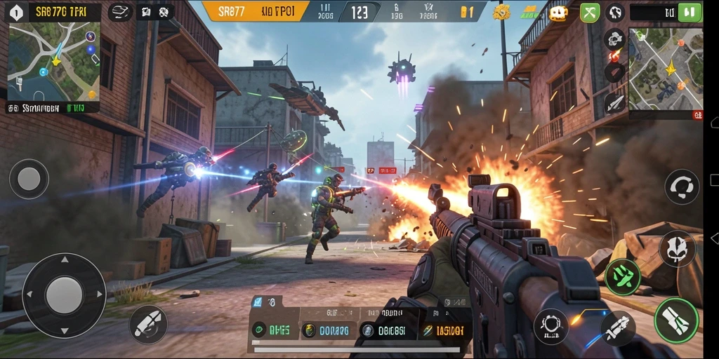 Tampilan gameplay penuh aksi dari game TPS SR877.